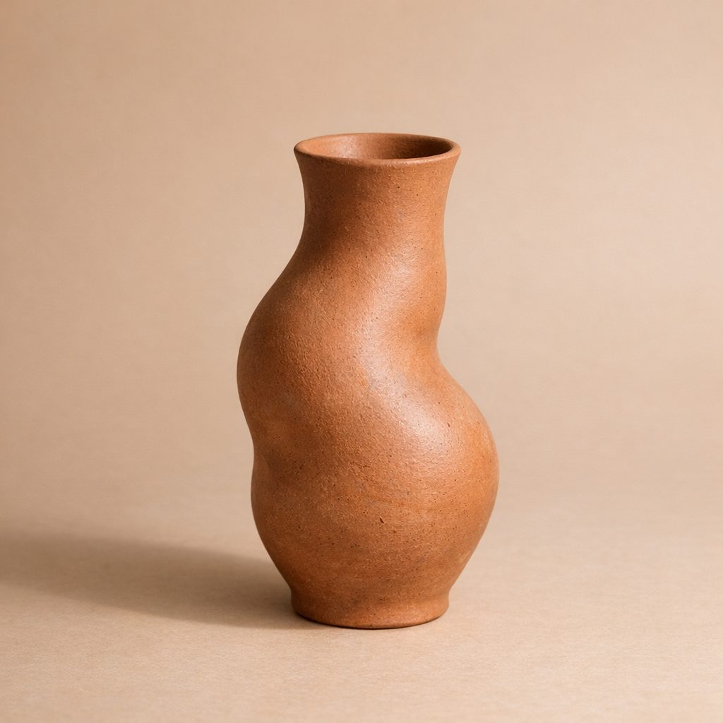 Vaso artesanal em cerâmica terracota